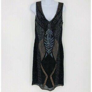 Krishma K D400/D300 Women's Multicolor Sleeveless Beaded Missy Dress Size M